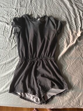 American Apparel Black & White Checker One-Piece Romper